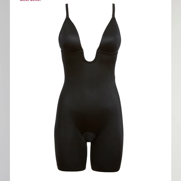 SPANX Other - NWOT SPANX Suit Your Fancy Plunge Low-Back Mid-Thigh Bodysuit in Black, Small